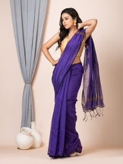 Laa Calcutta Purple & Gold silk cotton embllished box sequence saree