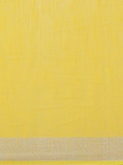 Laa Calcutta Yellow & Silver   Pure cotton Handloom Saree