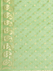 Green  & Golden  Cotton Jamdani Saree