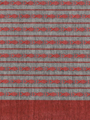 Grey & Red handloom saree