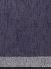 Laa Calcutta Blue & Silver Pure cotton Handloom Saree