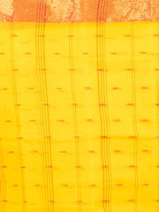 Yellow & Red pure cotton taant saree
