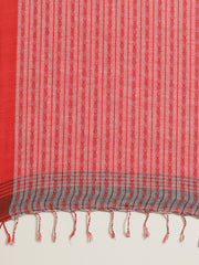 Grey & Red handloom saree