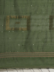Gree & Golden women sequence silk blend handloom saree