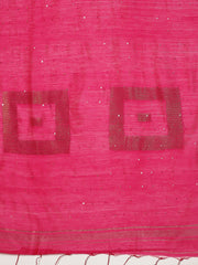 Laa Calcutta Pink silk cotton embllished box sequence saree