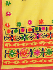 Yellow & Blue handloom saree