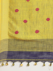 Blue & Yellow handloom saree