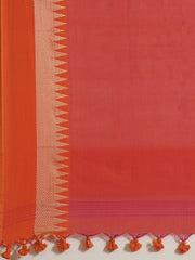 Laa Calcutta Pink & Orange Cotton saree