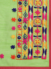 Green & Pink handloom saree