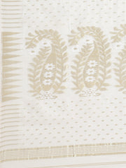 White & Golden Cotton Jamdani Saree