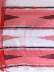 White & Red cotton  Handloom Saree