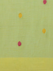 Lime Green & Red  handloom saree