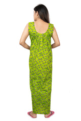 Green & Black  pure cotton floral nighty