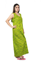 Green & Black  pure cotton floral nighty