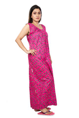Pink & Black pure cotton floral nighty