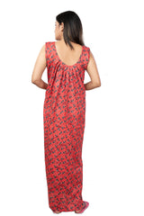 Pink & Black  pure cotton floral nighty