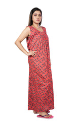 Pink & Black  pure cotton floral nighty