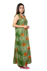 Green & Orange pure cotton floral nighty