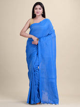 Blue  & Golden Zari   Handloom  saree