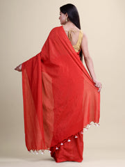 Red  & Golden Zari   Handloom  saree