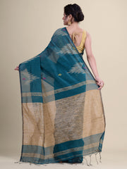 Green & Golden  Handloom  saree