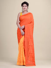 Orange & Yellow  Cotton Minakari Jamdani Saree
