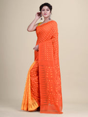 Orange & Yellow  Cotton Minakari Jamdani Saree