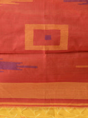 Yellow & Red  Handloom  saree