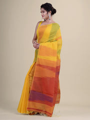 Yellow & Red  Handloom  saree
