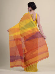 Yellow & Red  Handloom  saree