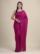 Magenta Pure  cotton Handloom  saree