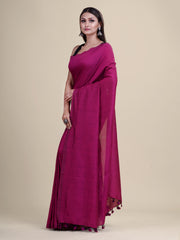Magenta Pure  cotton Handloom  saree
