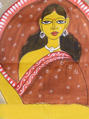 Yellow & Multi Cotton Hand painted Saree