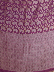 Purple  & Golden  Linen  saree