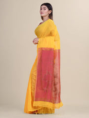 Yellow & Pink Handloom saree
