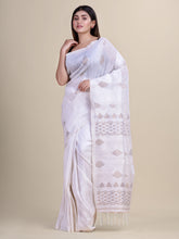 Laa Calcutta White & Golden Linen saree