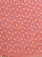 Peach & Multi Cotton Handloom Saree