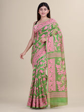 Green & Pink Cotton Jamdani Saree