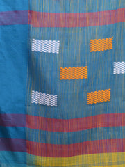 Yellow & Blue  Cotton Handloom Saree