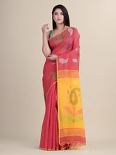 Pink & Yellow  Handloom  saree