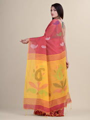 Pink & Yellow  Handloom  saree