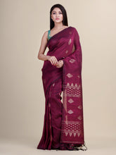 Laa Calcutta Purple & Golden Linen saree