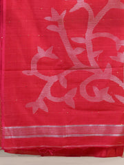 Pink & Silver  Handloom  saree
