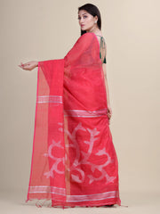 Pink & Silver  Handloom  saree
