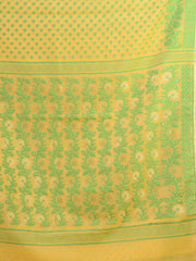 Yellow & Green Cotton Jamdani Saree