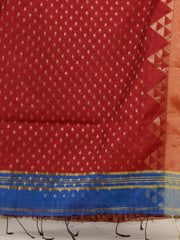 Blue & Red  handloom saree
