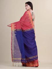 Maroon & Peacock Blue   handloom saree