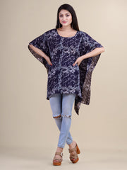 Navy blue & Grey animal print kaftan