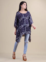 Navy blue & Grey animal print kaftan