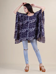 Navy blue & Grey animal print kaftan